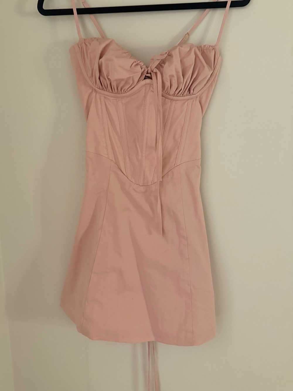 Blush Pink Corset Spaghetti Strap Mini Dress